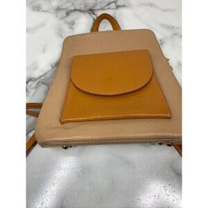 DIVINA FIRENZE TAN PEBBLE LEATHER BACKPACK 10 X 11